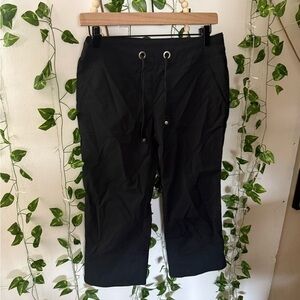Prana Black Cropped Ankle Pants with Elastic Waistband